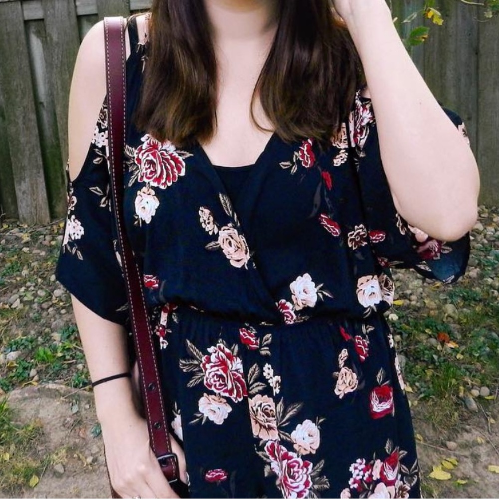 Cold Shoulder Floral Romper